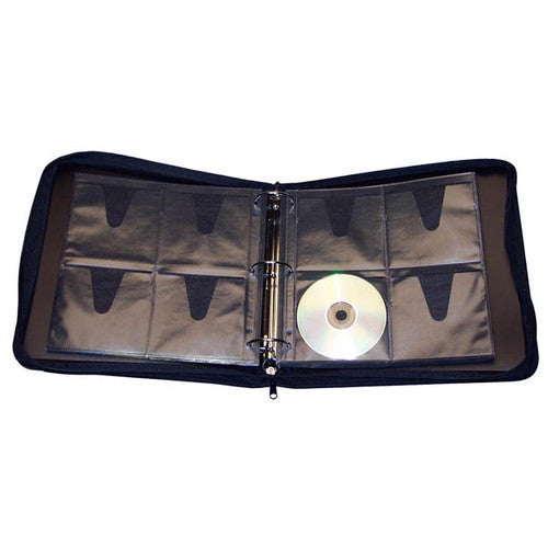 WORKMATE WMCD304-BLACK ZIPPERED REFILLABLE CD/DVD ALBUM 200 CAPACITY BLACK