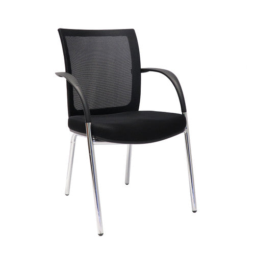 Rapidline WMV Mesh Back Visitor Chair with Arms Black
