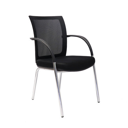 Rapidline WMV Mesh Back Visitor Chair with Arms Black