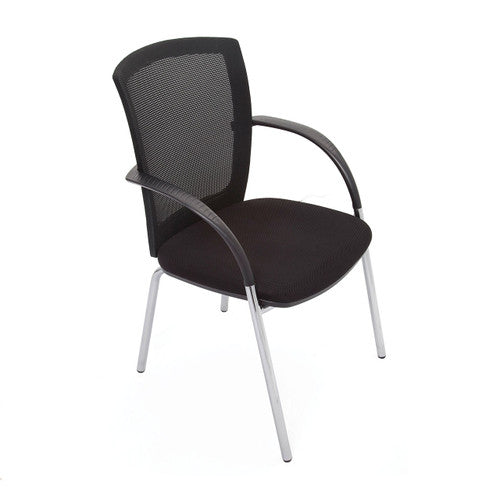 Rapidline WMV Mesh Back Visitor Chair with Arms Black