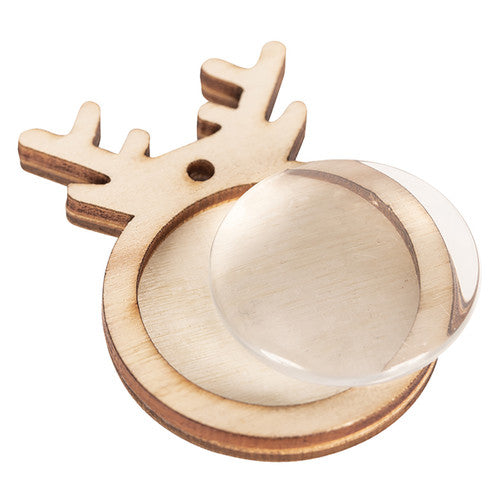 Creative School Supply Wooden Reindeer Pendants with Cabochons Pack of 10