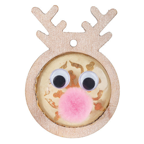 Creative School Supply Wooden Reindeer Pendants with Cabochons Pack of 10