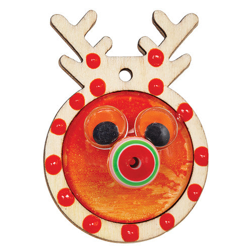 Creative School Supply Wooden Reindeer Pendants with Cabochons Pack of 10
