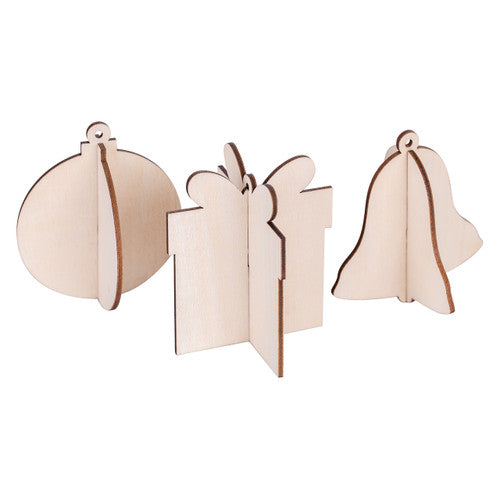 Creative School Supply 3D Wooden Festive Hangers Pack of 12