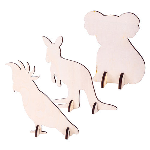 Creative School Supply Wooden Standing Australian Animals Pack of 9