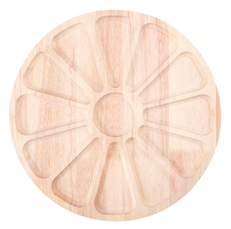 Zart Wooden Colour Wheel Tray 30cm Round Solid Beechwood 12 Segments-2