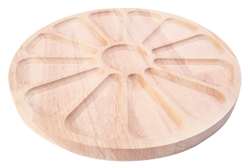 Zart Wooden Colour Wheel Tray 30cm Round Solid Beechwood 12 Segments-3