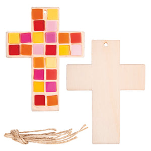 Zart DIY Wooden Cross Decorations Pack of 20 7.5 x 10cm 3mm Plywood