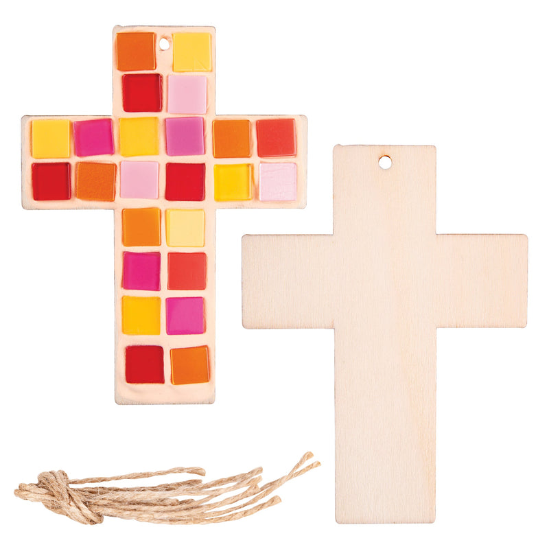 Zart DIY Wooden Cross Decorations Pack of 20 7.5 x 10cm 3mm Plywood-1