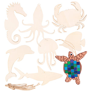 Zart Wooden Australian Sea Creature Shapes Pack of 24 8 Designs 5 to 14cm