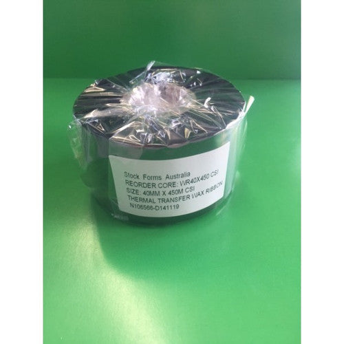 Bala Eco Wax Resin Ribbons Black 40 x 450m Coated Side In Each