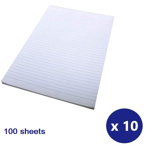 Writer Bond Office Pads A4 100 Sheet Ruled Double Sided Pack of 10
