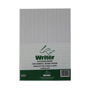 Writer A4 Exam Paper 18mm Dotted Thirds Landscape Ream 500 Sheets — front of ream