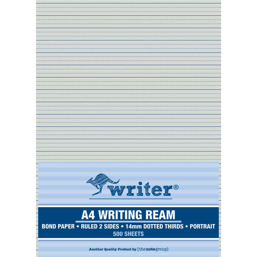Writer A4 Exam Paper 14mm Dotted Thirds Portrait Ream 500 Sheets — front of ream