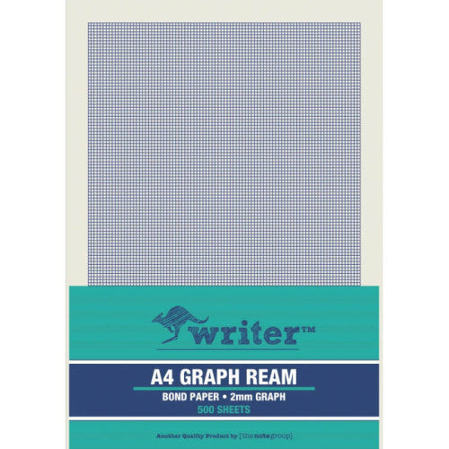 Writer A4 2mm Graph Paper Portrait One Side Ream 500 Sheets — front of ream