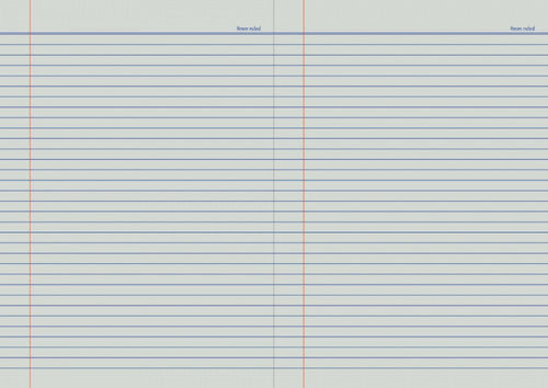 Writer Premium Exercise Book A4 48 Page 8mm Ruled Red Margin Star Cover Pack 20 — open pages showing 8mm ruling