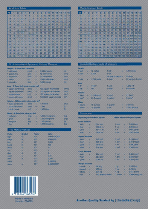Writer Premium Graph Book A4 48 Page 10mm Boat Cover Pack 20 — rear view