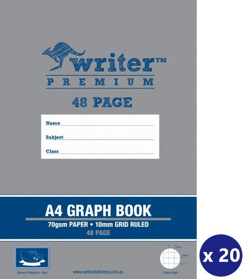 Writer Premium Graph Book A4 48 Page 10mm Boat Cover Pack 20 — front cover