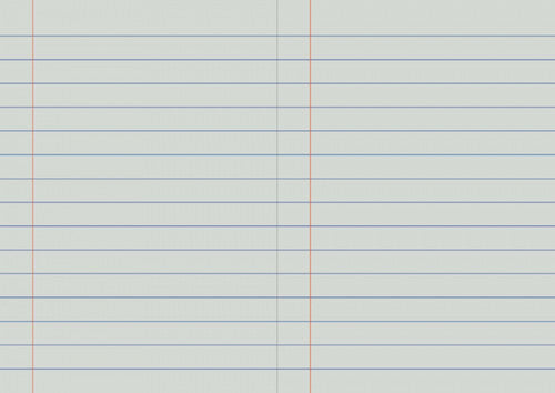 Writer Premium Exercise Book A4 48 Page 18mm Solid Ruled Red Margin Bus Cover Pack 20 — open pages showing 18mm ruling