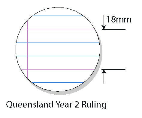 Writer Premium Exercise Book A4 48 Page QLD Year 2 Ruled Red Margin Police Car Cover Pack 20 — bulk pack of 20
