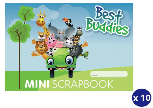 Writer Best Buddies Mini Scrap Book 64 Page 100gsm Pack 10