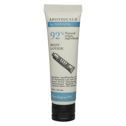Apothicals vegan body lotion 30ml tube with aromatic and lavender scent, carton of 200