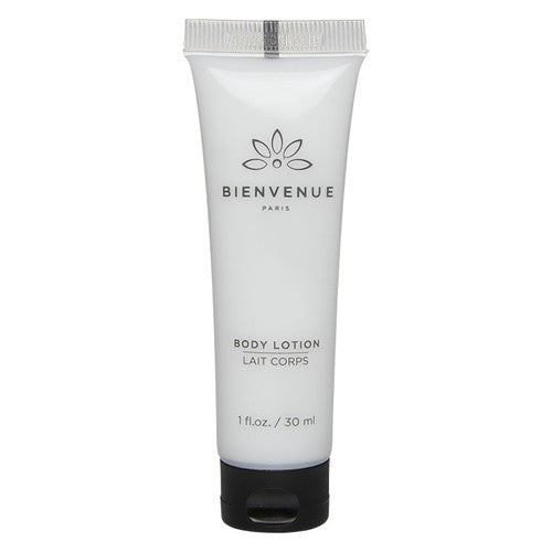 Bienvenue 30ml body lotion tube from a carton of 200, suited to hotel and hospitality guest amenity programs