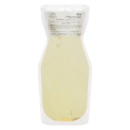 Bienvenue Shampoo 400ml ecofill pouch, carton of 18, hotel guest amenity shampoo in sustainable pouch format