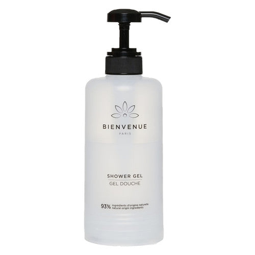 Bienvenue Ecofill Shower Gel Dispenser, white cylindrical wall-mount unit, 75mm diameter x 220mm height, carton of 15