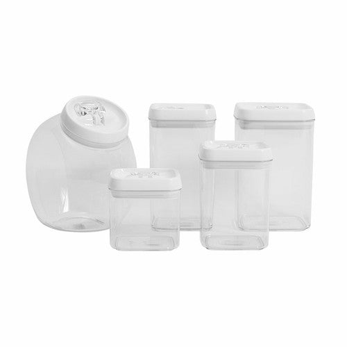 Side view of Connoisseur Flip-Tite square canister showing 130x130x130mm dimensions