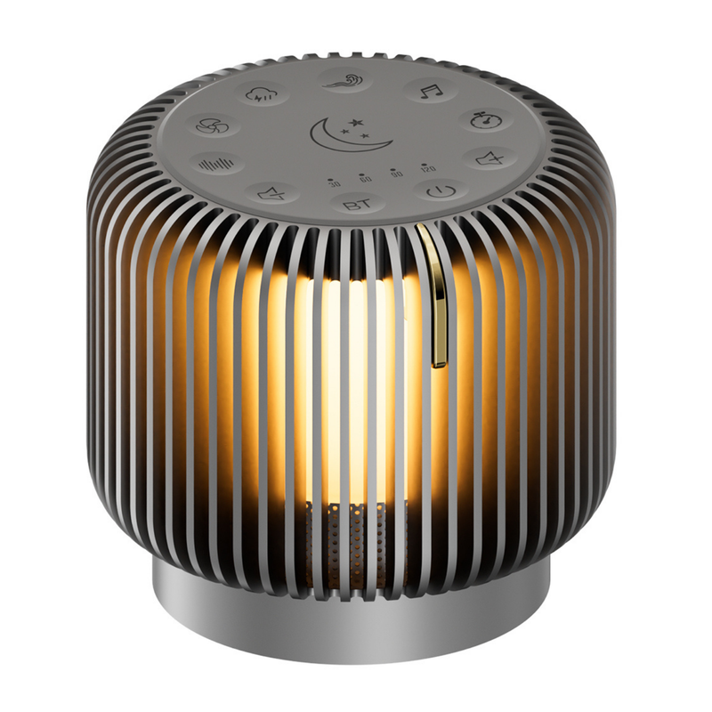 Grey cage-style Wellcare 3-in-1 Night Light glowing warm, shown on a plain white background