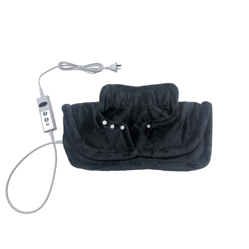 Wellcare heating pad shown from another angle with the corded digital controller, on a plain white background