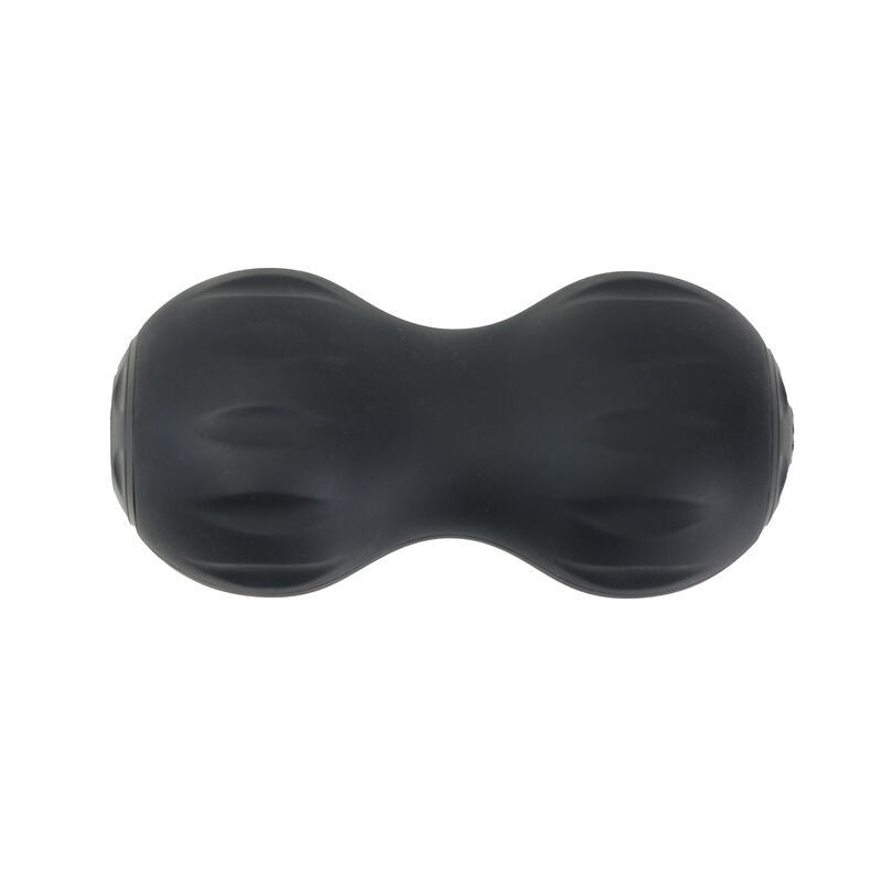 Black peanut-shaped Wellcare Vibration Peanut massager shown side on against a plain white background