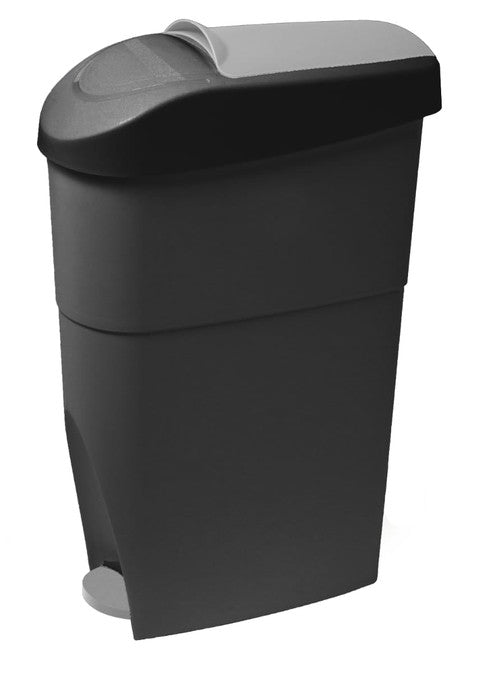 Dolphy Sanitary Bin with Paddle 18L Black and Grey