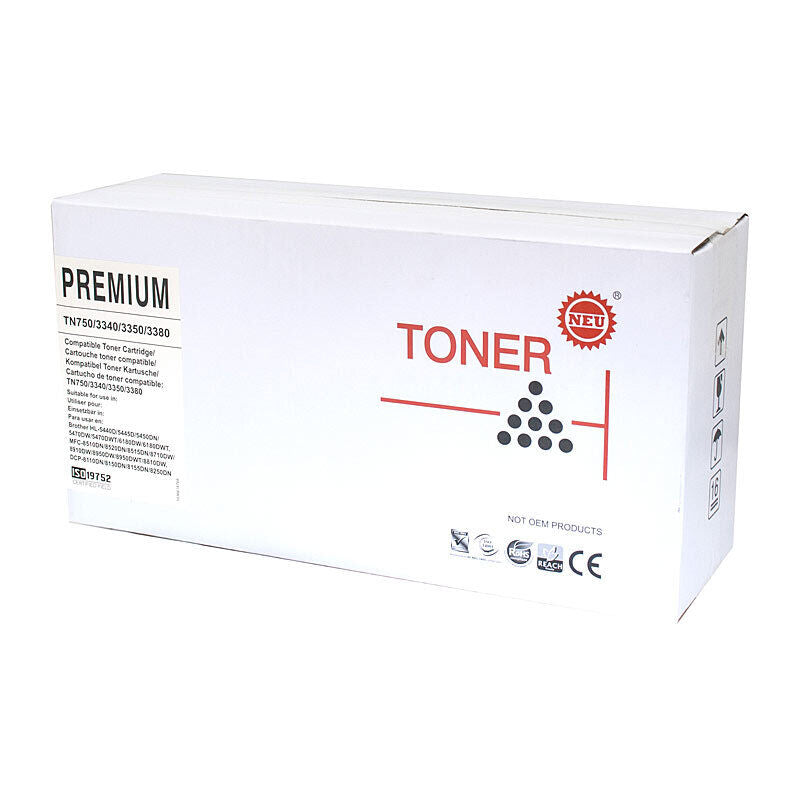 White Box compatible Brother TN3340 black toner cartridge for Brother printers, approximately 8000 page yield.