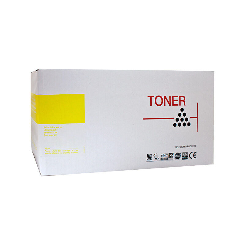 White Box compatible Samsung 506 yellow toner cartridge for Samsung printers, approximately 3500 page yield.