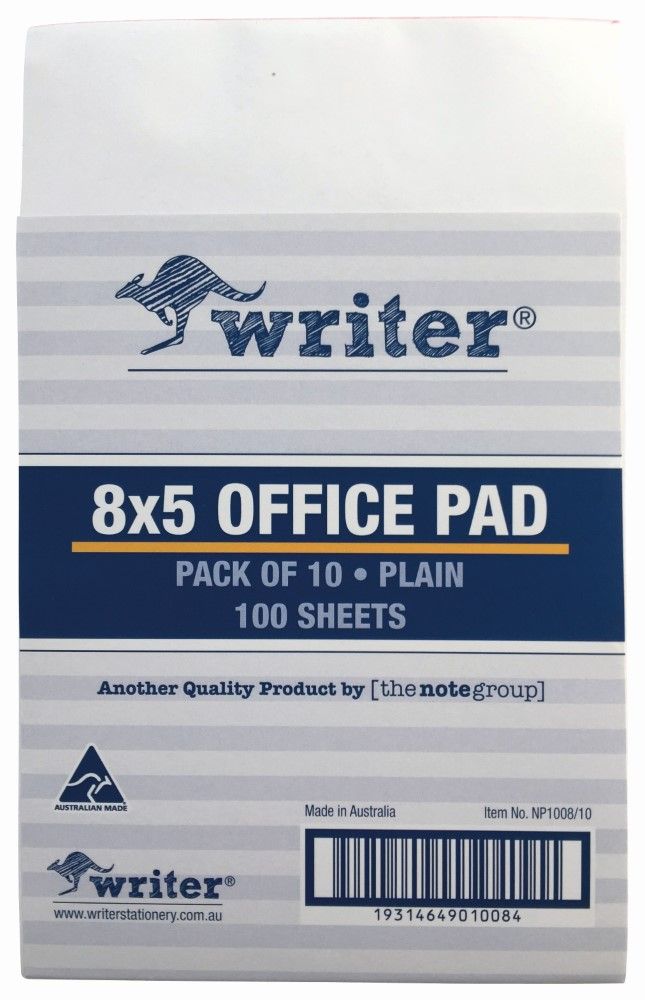 Writer 8x5 Plain Notepad - detail view showing paper quality and binding