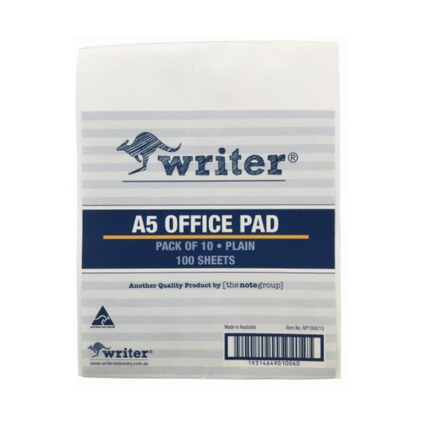 Writer Bank Office Pad Plain 100 Sheet A5 200x150mm Pack of 20 - image 6