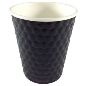 Writer Breakroom 355ml double wall paper cup in black, showing sleek exterior and double wall construction