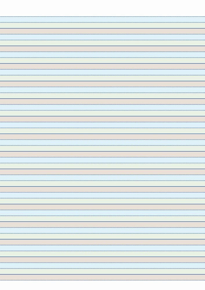 Hi res render of the Writer Premium EB6562 page showing pale blue, green and beige-brown bands with dotted guides and a solid line under each green band