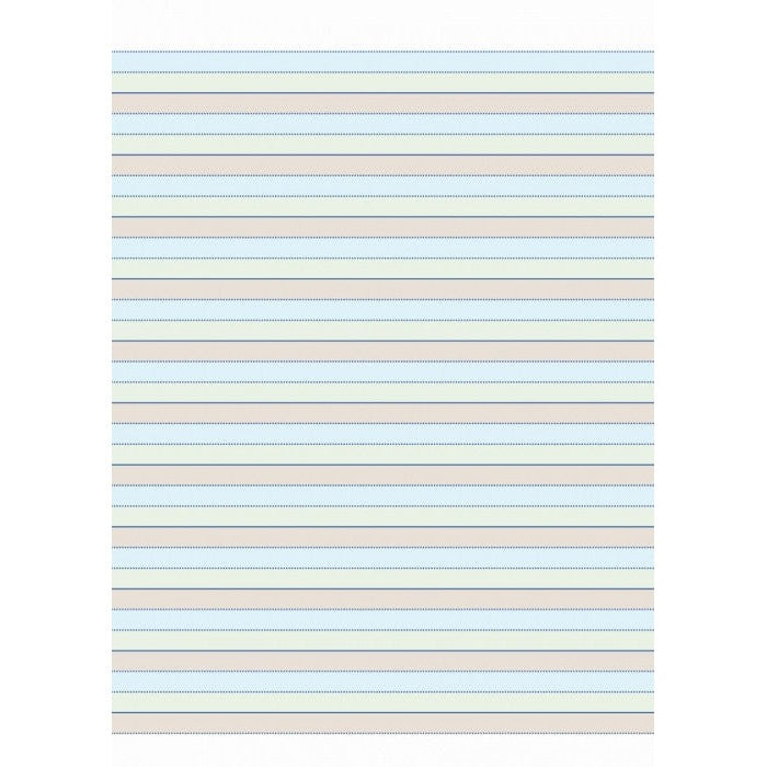 Photograph of a Writer Premium 24mm ground grass sky sheet showing wide coloured bands and dotted lines across the page