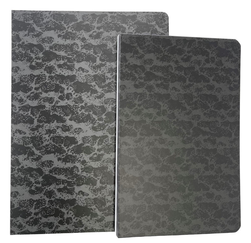 The 310 x 220mm and 270 x 190mm Writer reader covers placed side by side, showing the size difference between the two mottled covers