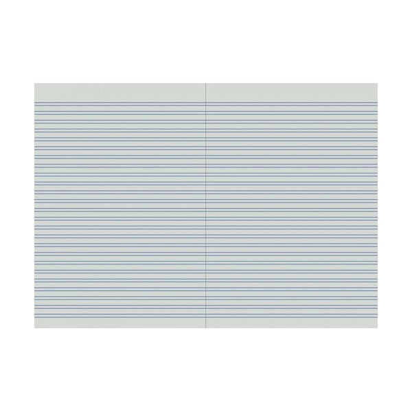 Open Writer 3mm double ruled student notebook showing paired blue lines running across both pages