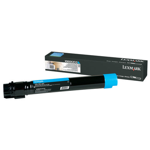 Lexmark X950X2CG Extra High Yield Cyan Toner Cartridge 22000 Pages