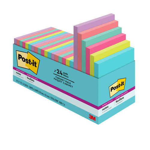 Post-it Super Sticky Notes Miami 76 x 76mm Pack of 24 654-24SSMIA