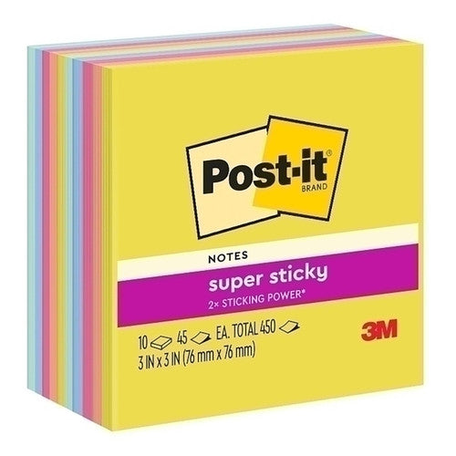 Post-it Super Sticky Notes Summer Joy 76 x 76mm Pack of 10 654-10SSJOY