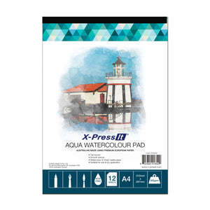 X-Press It Aqua Pad Tab Bound 350gsm A4 pack front