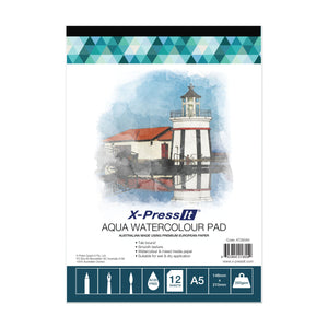 X-Press It Aqua Pad Tab Bound 350gsm A5 pack front