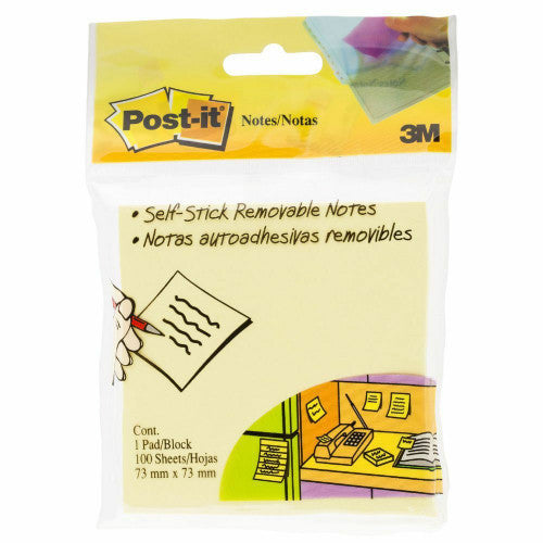 Post-it Notes Yellow 76 x 76mm 100 Sheets Pack of 12 654-HBY