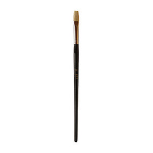 X-Press It short handle hog hair flat brush range image: black handle and natural bristle flat head, shown upright on white